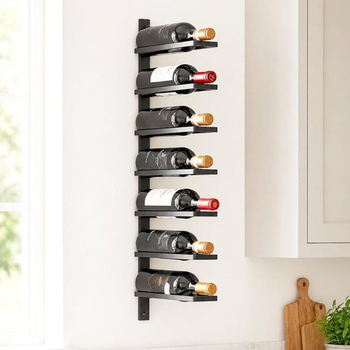 Weinregal metall wand - metall, schwarz